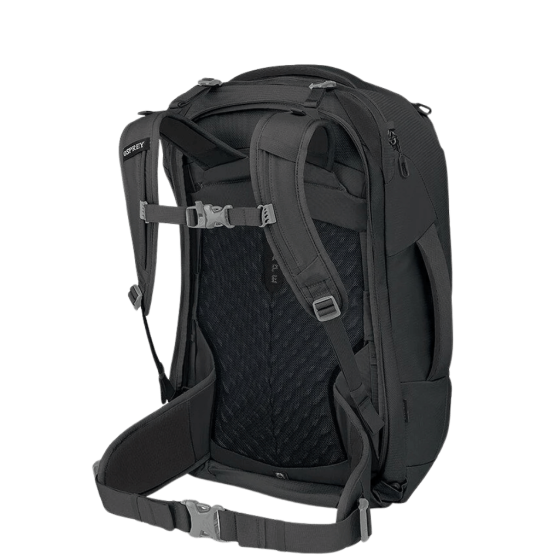Osprey Fiarview 40L travel pack update black rear3qrtr