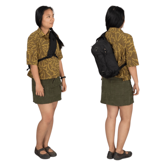 Osprey Quasar Sling Bacg black lifestyle3