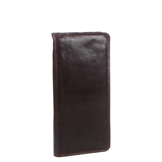 Polo Kenya Leather PO45040 Single Zip Travel Wallet Brown front3qrtr primary