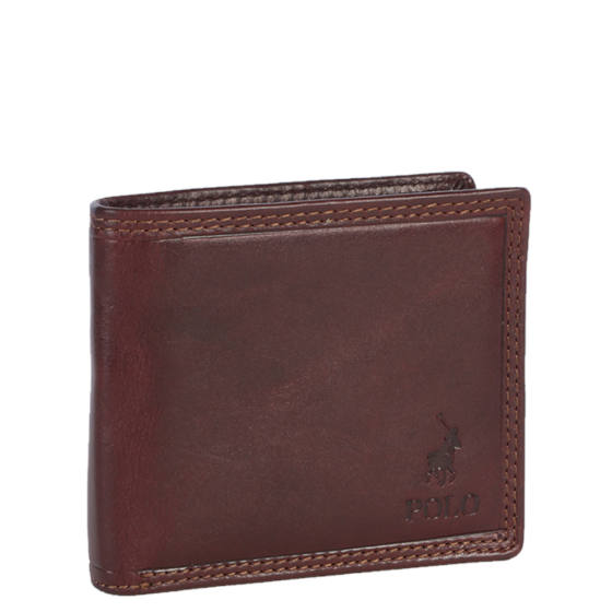 Polo Kenya Leather PO45054 Coin Wallet with Top flap brown front3qrtr