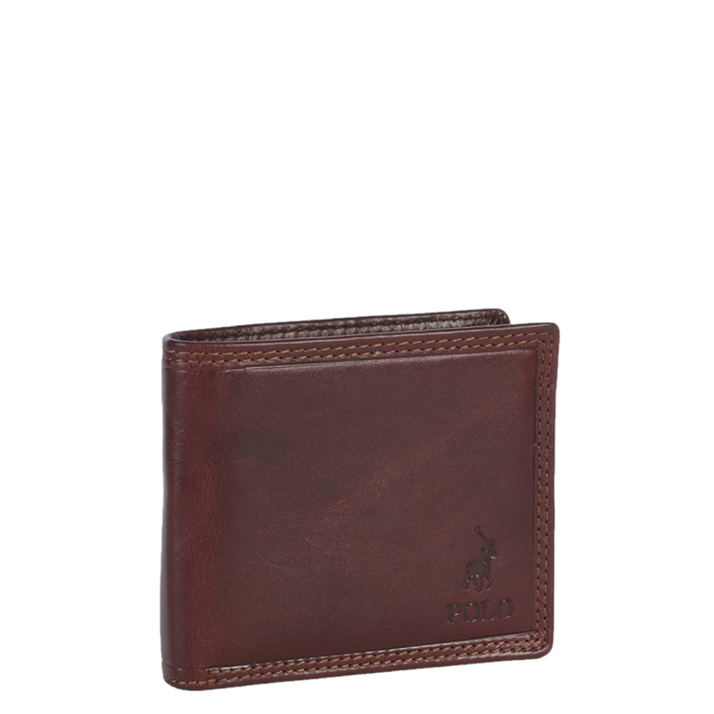 Polo Kenya Leather PO45054 Coin Wallet with Top flap brown front3qrtr pirmary