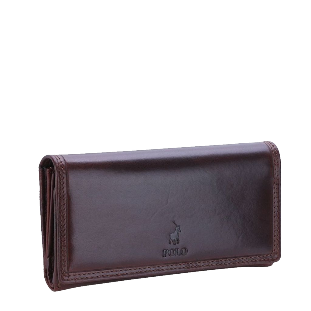Polo Kenya PO45024 Leather Purse Brown front3qrtr primary