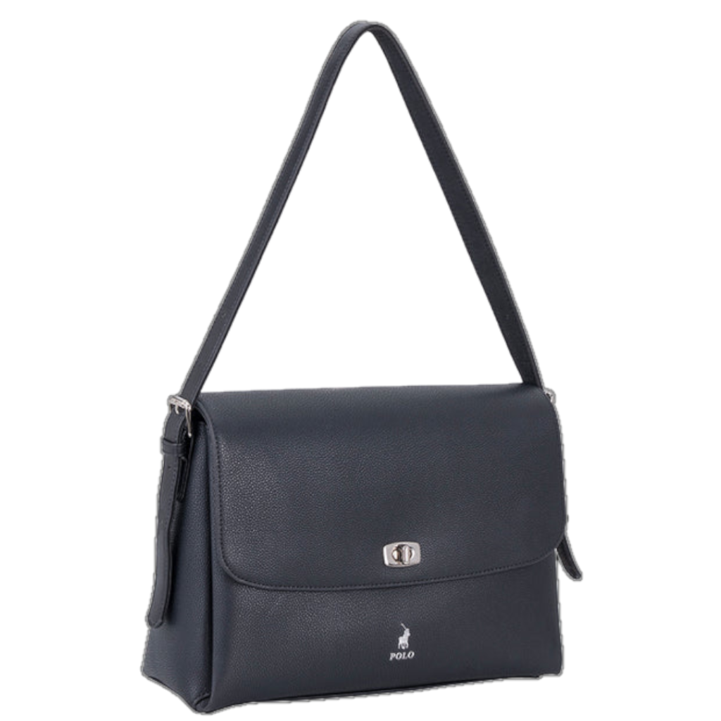Polo Lyon POS43127 Flapover Bag Black front3qrtr primary