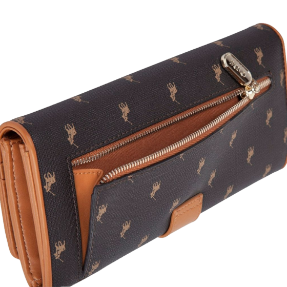 Polo New Iconic POS43235 Clutch Purse brown rear stash