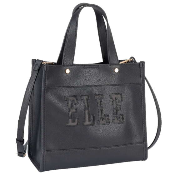 ELLE Cut Out EL10607 Small Shopper Black front3qrtr
