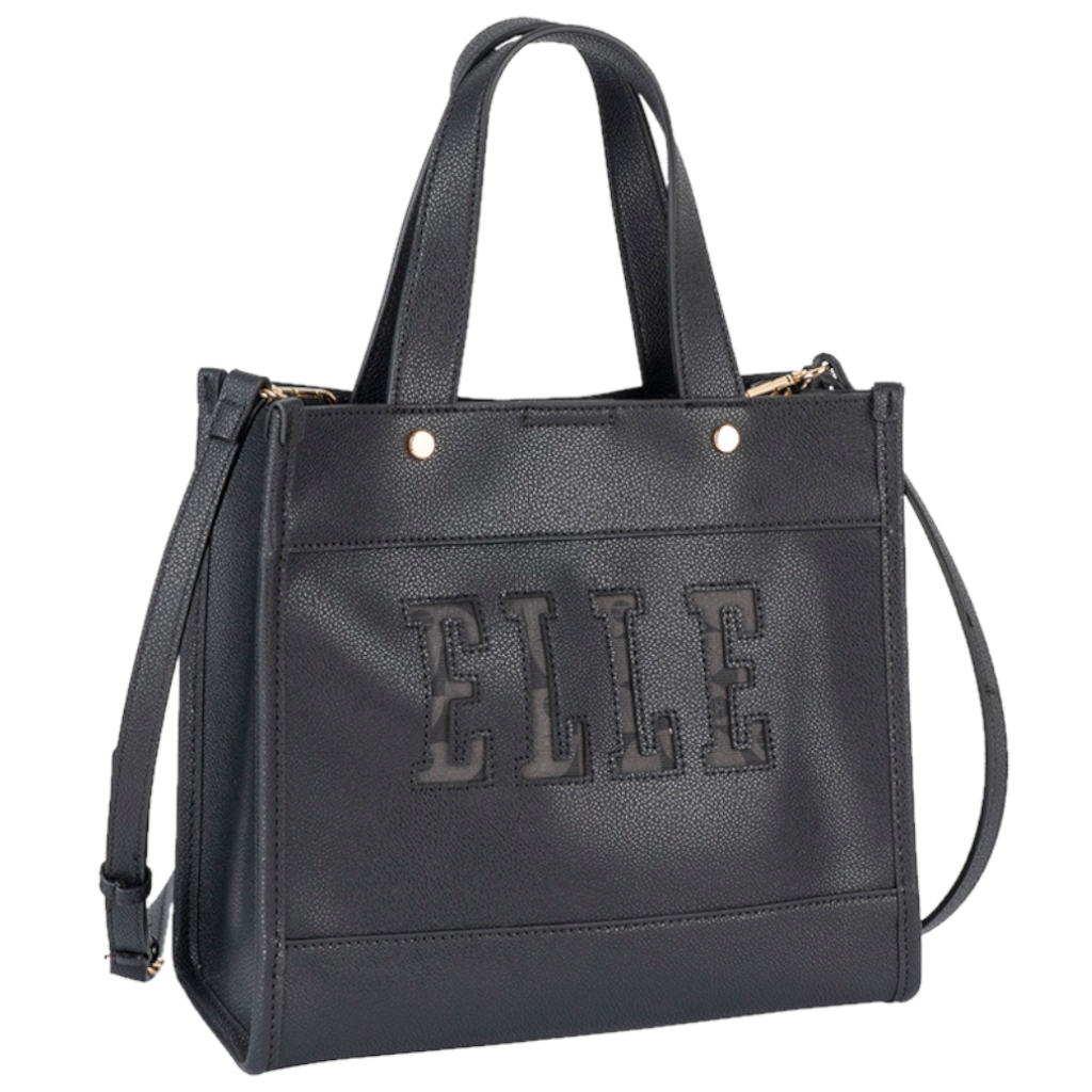 ELLE Cut Out EL10607 Small Shopper Black front3qrtr