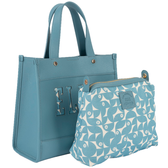 ELLE Cut Out EL10607 Small Shopper Blue front with inner