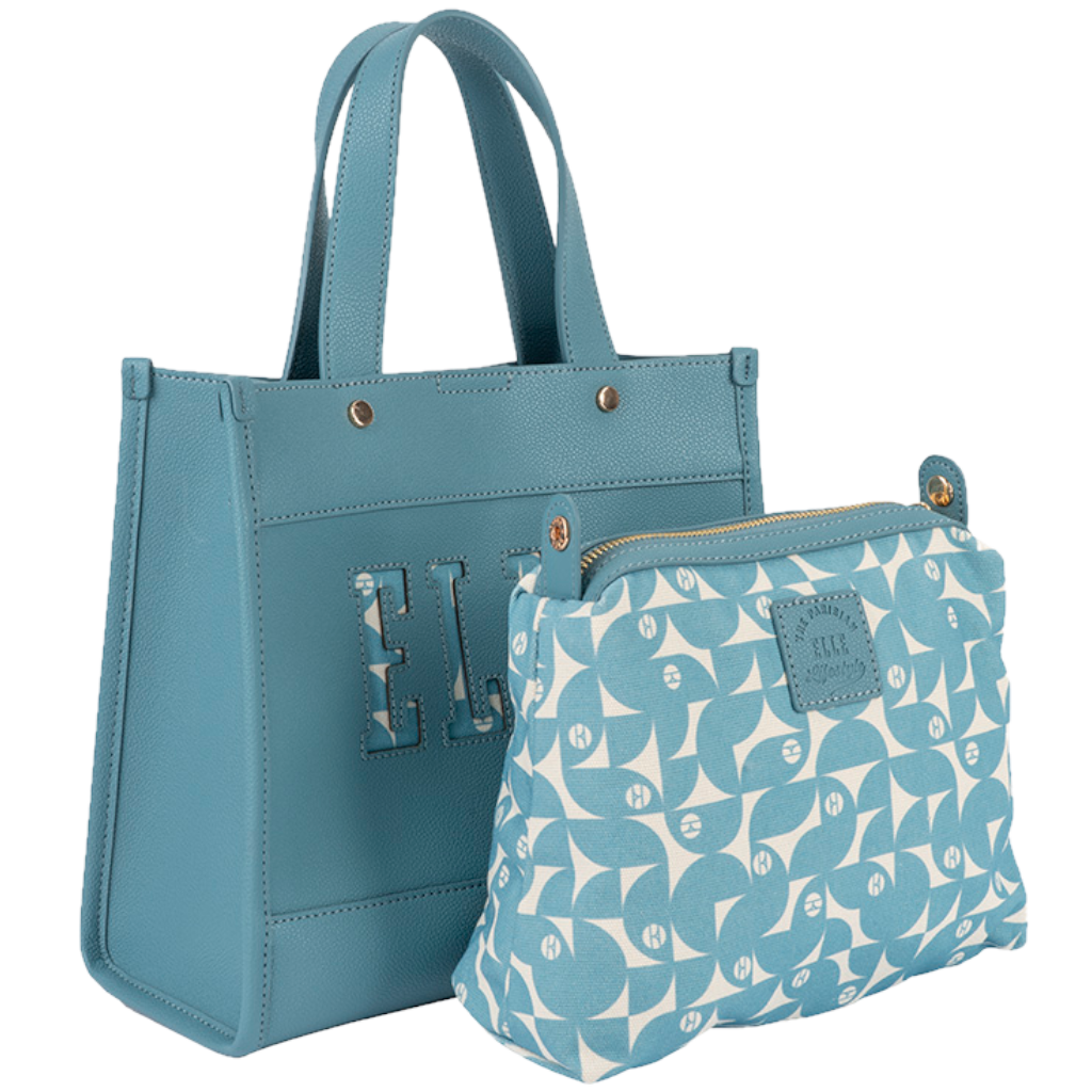 ELLE Cut Out EL10607 Small Shopper Blue front with inner