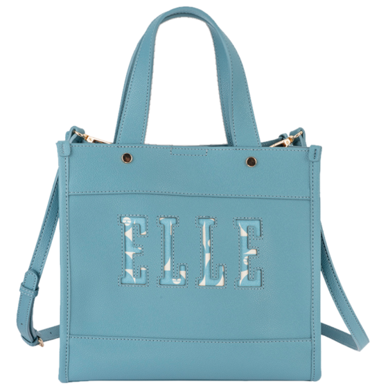 ELLE Cut Out EL10607 Small Shopper Blue front with strap