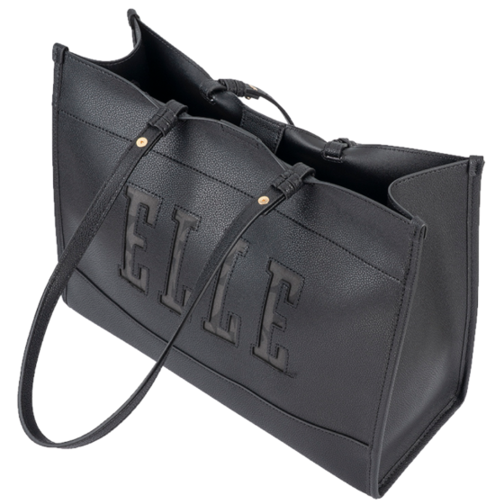 ELLE Cut Out EL10610 Tote Black front with handle