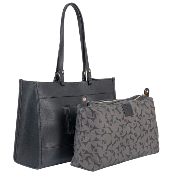 ELLE Cut Out EL10610 Tote Black front with inner