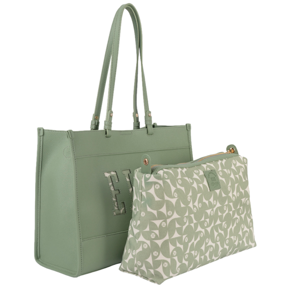 ELLE Cut Out EL10610 Tote Green front with inner
