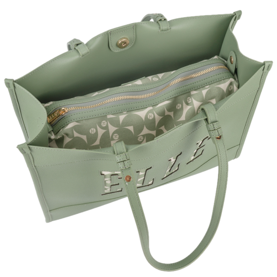 ELLE Cut Out EL10610 Tote Green interior
