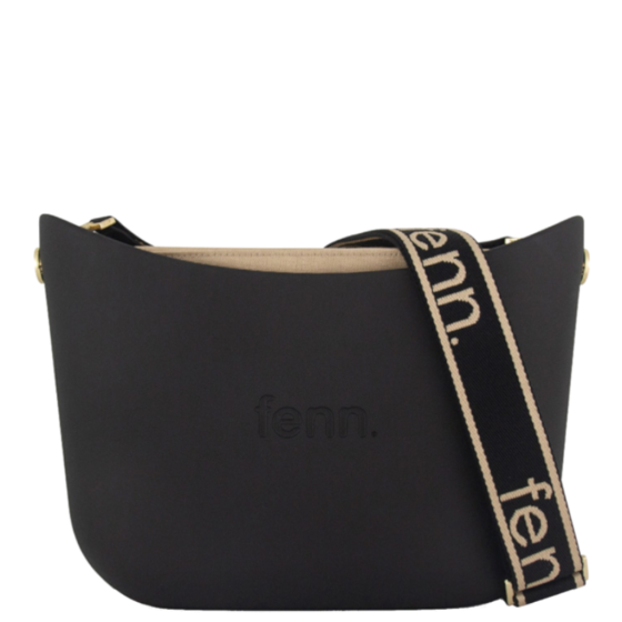 Fenn Messenger 024 001 Black printed handle beige inner front