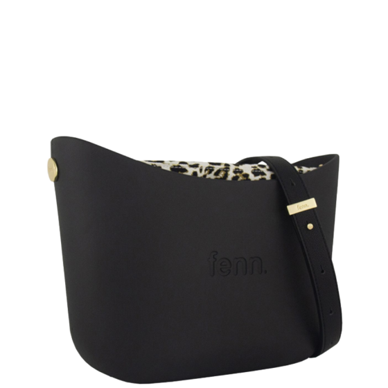Fenn Messenger 024 002 Black flat handle leopard inner front3qrtr