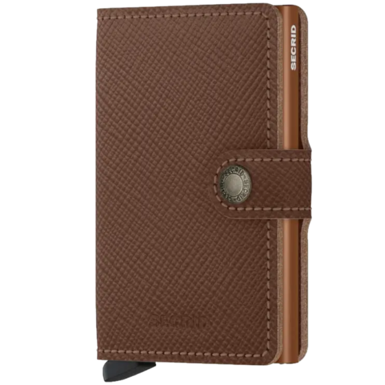 Secrid Miniwallet Saffiano Caramel Front