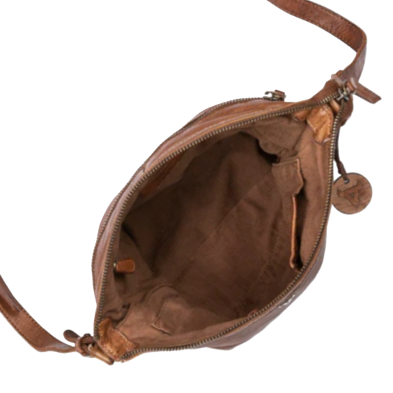 Brando Winslet Leather 2652 ladies hobo sling cognac interior