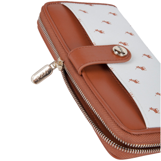 Polo New Iconic POS43245 Zip Around Purse white zipper