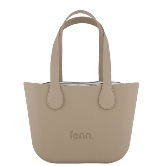 Fenn Petite 9508 Stone pattern inner gold zip light stone flat handle front