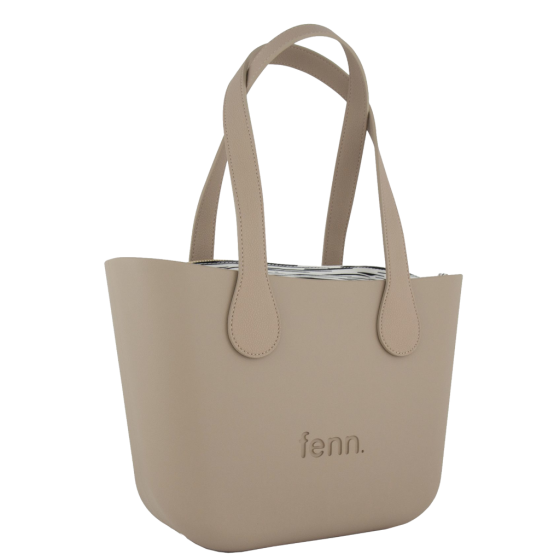 Fenn Petite 9508 Stone pattern inner gold zip light stone flat handle front3qrtr