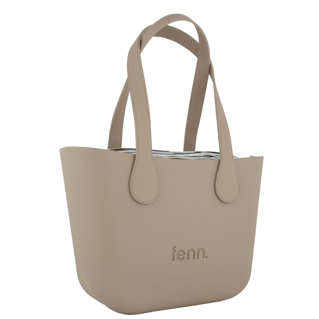 Fenn Petite 9508 Stone pattern inner gold zip light stone flat handle front3qrtr
