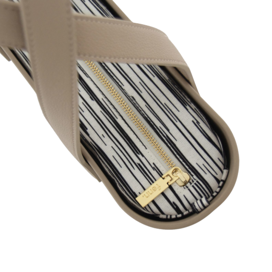 Fenn Petite 9508 Stone pattern inner gold zip light stone flat handle top