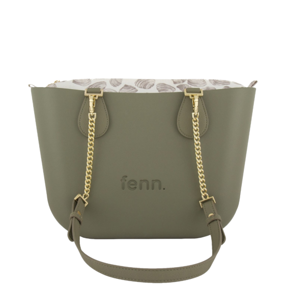 Fenn Petite 9503 Olive gold chain printed inner front