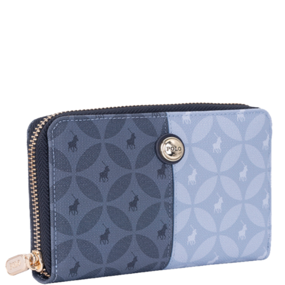 Polo Tango POS54244 Medium Zip Around Purse Blue front3qrtr