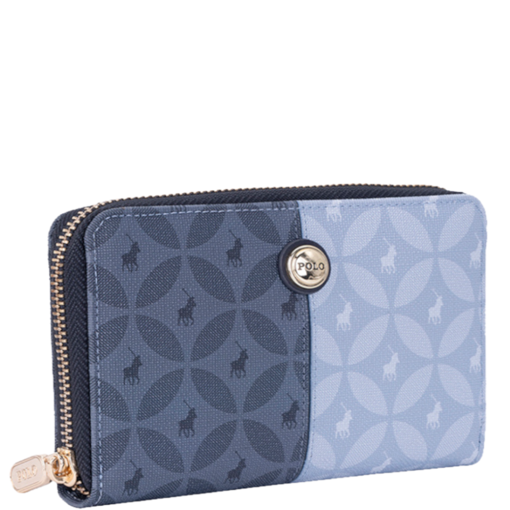 Polo Tango POS54244 Medium Zip Around Purse Blue front3qrtr