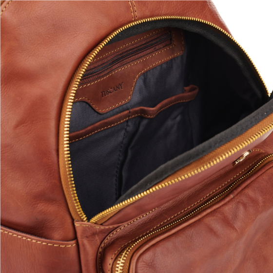 Tascany Giuliana TBA104 On the Go backpack brown stash zip