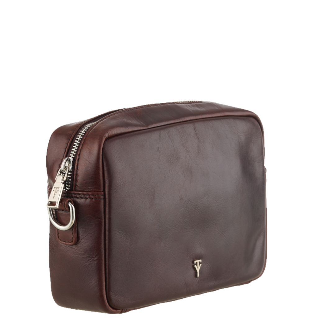 Tuscany Giuliana THM205 Leather Camera Bag Brown front3qrtr