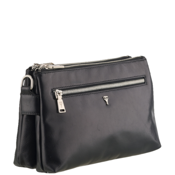 Tuscany Giuliana THM206 Double Compartment Handbag Black front3qrtr