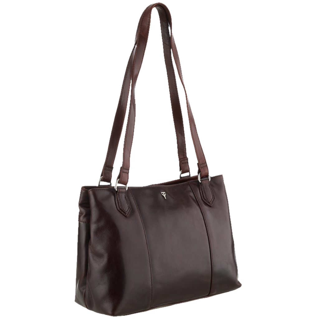 Tuscany Giuliana THM209 Twin Zip Tote Brown front3qrtr
