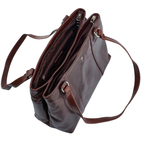 Tuscany Giuliana THM209 Twin Zip Tote Brown interior1