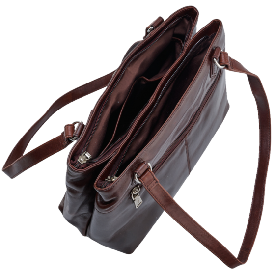 Tuscany Giuliana THM209 Twin Zip Tote Brown interior2