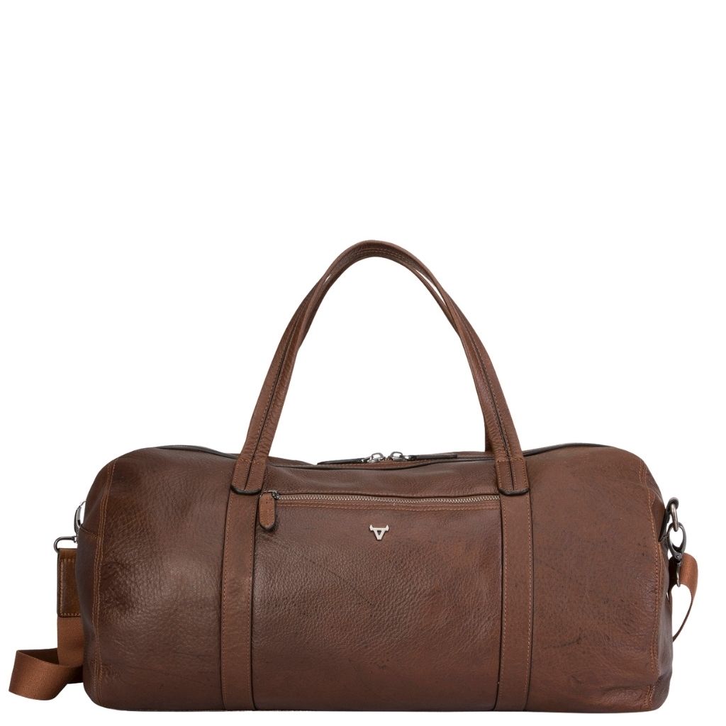 Brando Oryx Leather Duffle Bag Brown - Luggage Warehouse