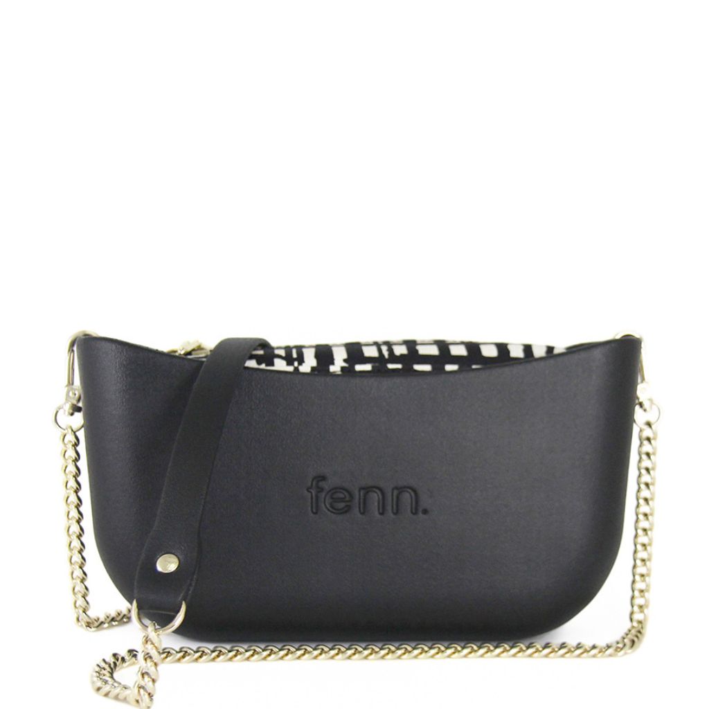 Fenn Classic Black with Chain and P81 Print - Luggage Warehouse