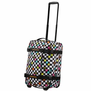 American_Tourister_Urban_track_coated_Mickey_Mouse_Check_design_55cm_carry-on_duffle_front3qrtr_handle_up