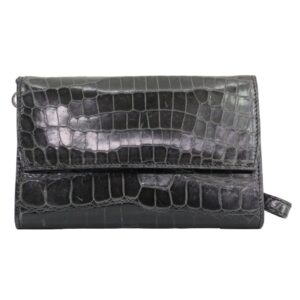 Zambezi_Grace_Croc_Belly_Leather_7368GBY_Compact_Purse_Black_front