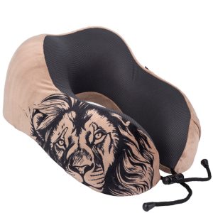 Cellini_Safari_Lion_IB33074_Neck_Pillow_with_pouch_brown_front3qrtr