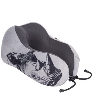 Cellini_Safari_Rhino_IB33074_Neck_Pillow_with_pouch_grey_front3qrtr