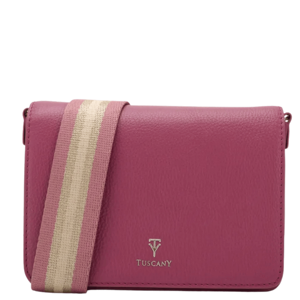 Tuscany_Bella_Leather_Crossbody_handbag_THS101_pink_front_with_strap