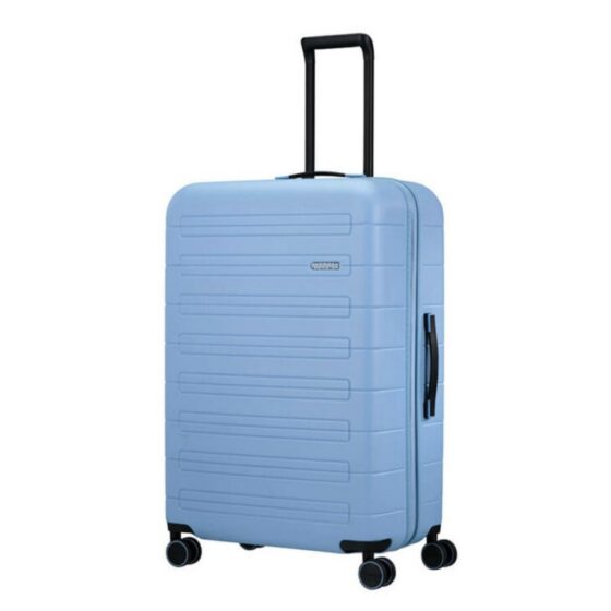 American Tourister Novastream MC7 Spinner Pastel Blue 77 front3rtr handle up jpg