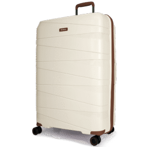 BG Berlin TED Beige brown trim Spinner luggage Large front3qrtr png