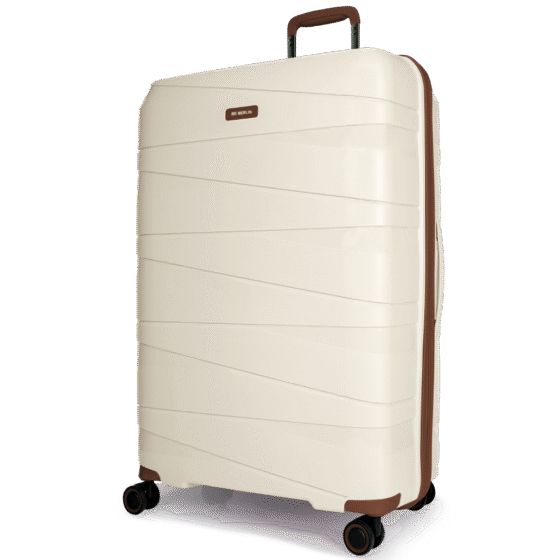 BG Berlin TED Beige brown trim Spinner luggage Large front3qrtr png