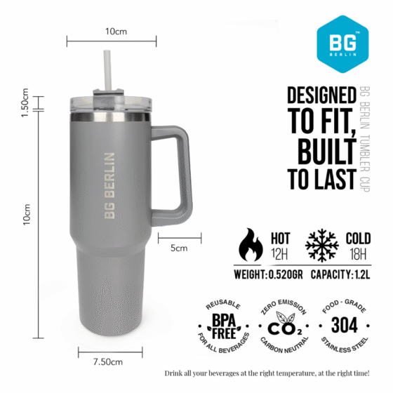 BG Berlin Thermomug Light Grey detail png