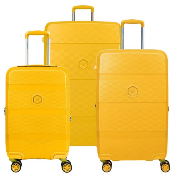 Bg Berlin Zip2 Mustard Yellow Spinner Luggage 3 Piece Set