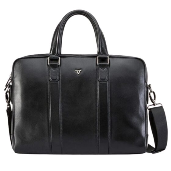 Brando 1006 Cassidy Black Laptop Briefcase Front jpg