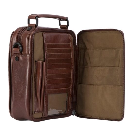 Brando 3350 Winchester Brown Gents Bag Front Open jpg