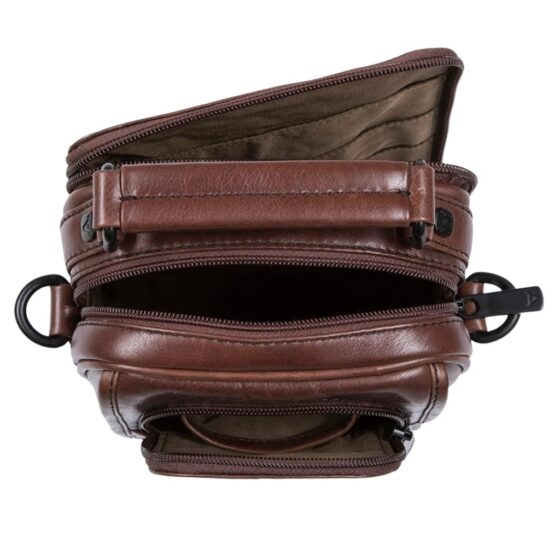 Brando 3350 Winchester Brown Gents Bag Top Open2 jpg